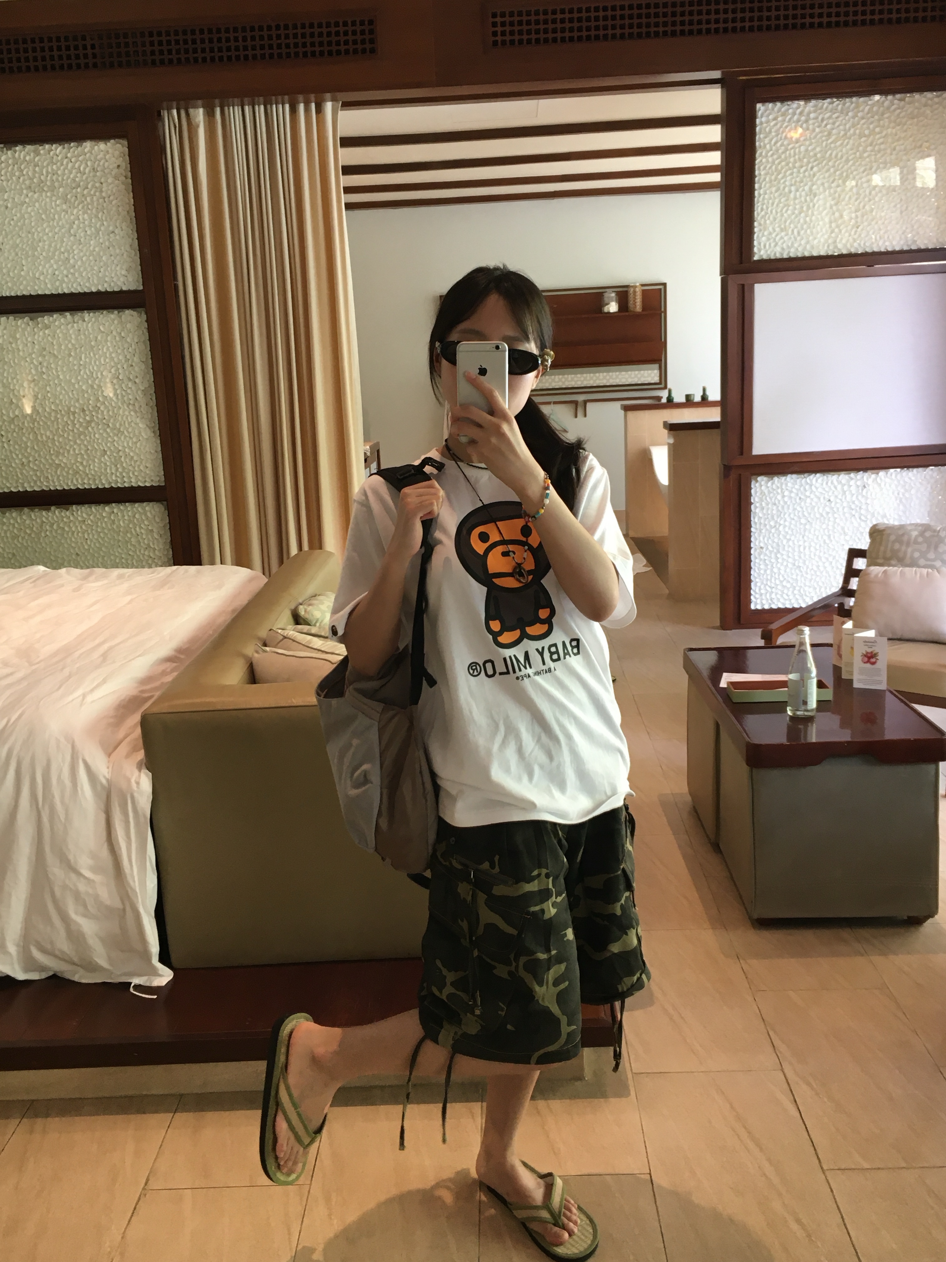 BAPE Baby Milo T-Shirt White 착용 스타일 - 3