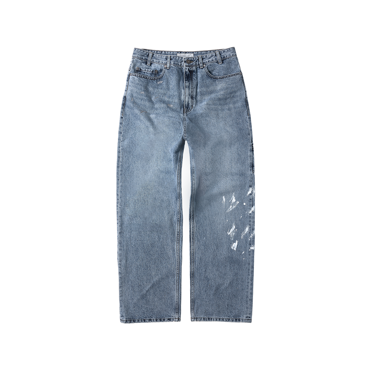 CHOWOO 에이징 스플래터 카펜터 데님 팬츠 워시드 블루(CHOWOO Aged Splatter Carpenter Denim Pants Washed Blue) - 1