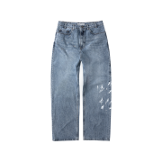 CHOWOO Aged Splatter Carpenter Denim Pants Washed Blue