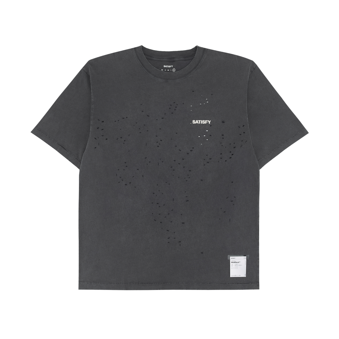 새티스파이 모스테크 티셔츠 에이지드 블랙(Satisfy Mothtech T-Shirt Aged Black)
