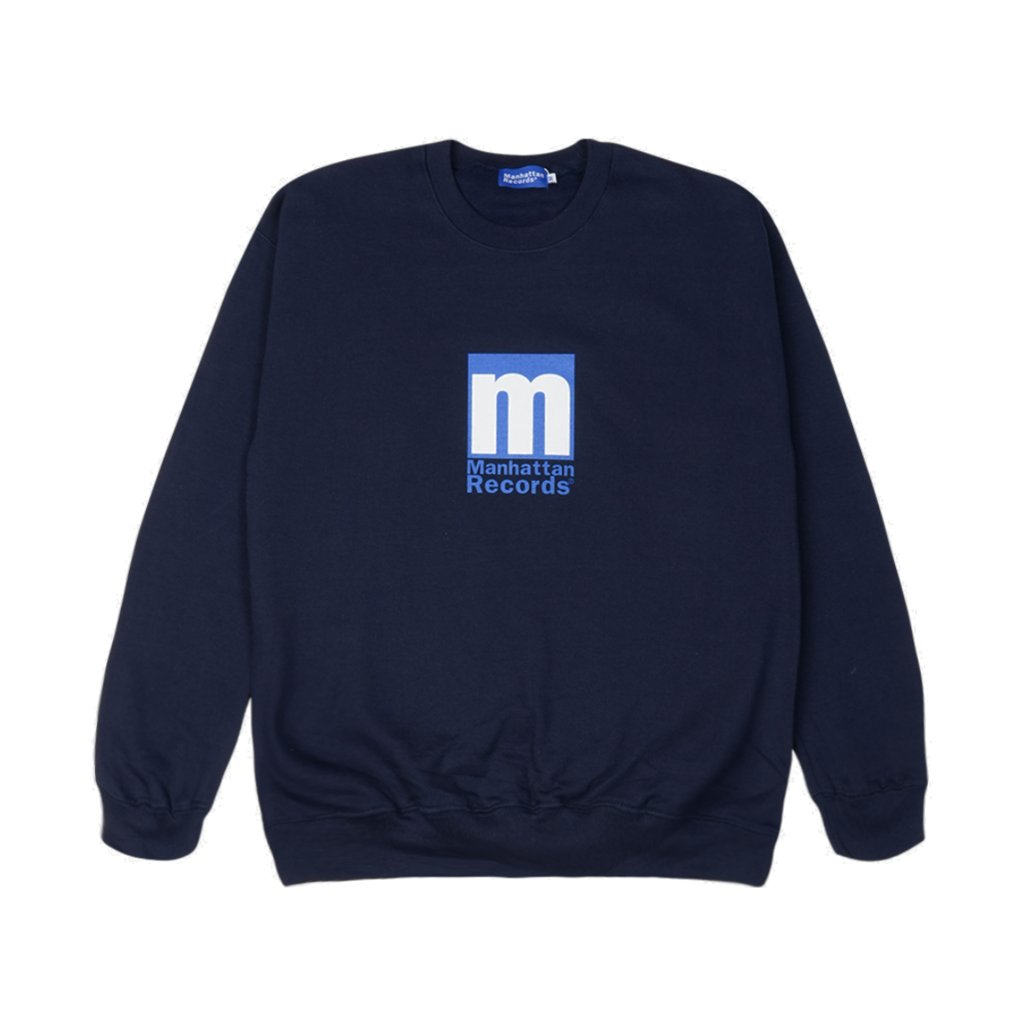 맨하탄 레코즈 박스 로고 크루넥 - 네이비(Manhattan Records Box Logo Crew Neck - Navy)