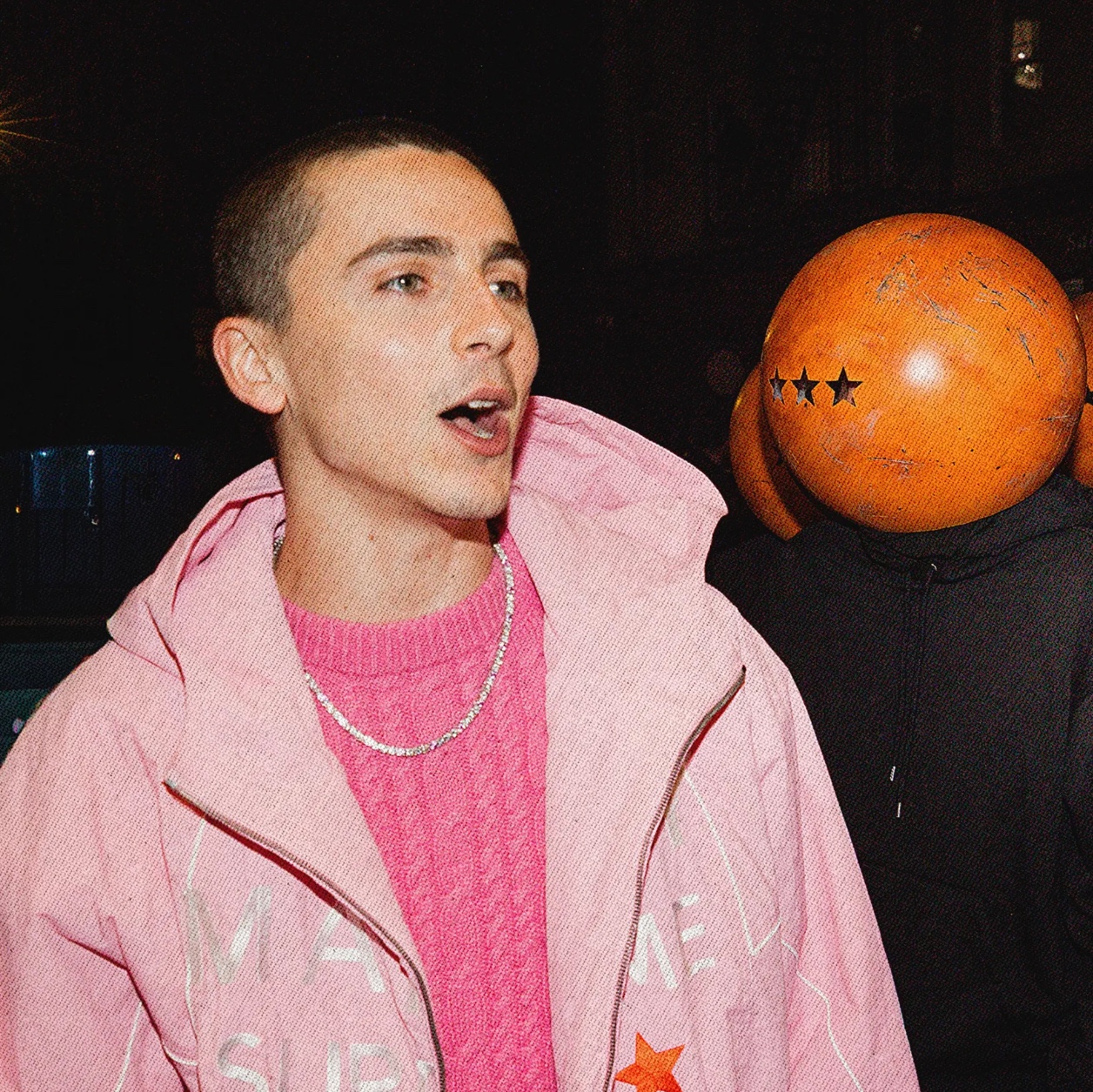 Nahmias x Marty Supreme A24 Classic Warm Up Jacket Pink 착용 스타일