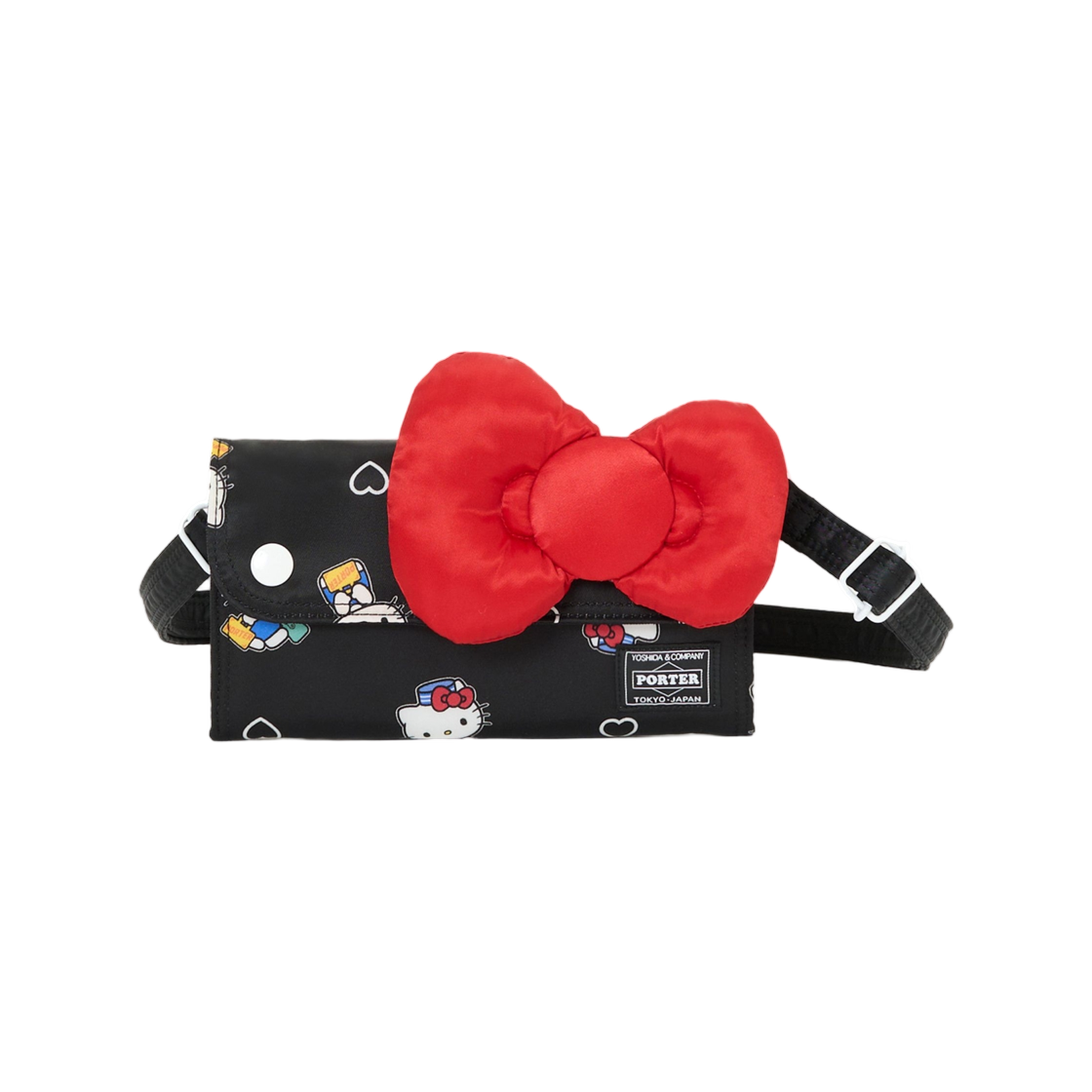 포터 x 헬로 키티 투웨이 롱 월렛 블랙(Porter x Hello Kitty 2-Way Long Wallet Black) - 1