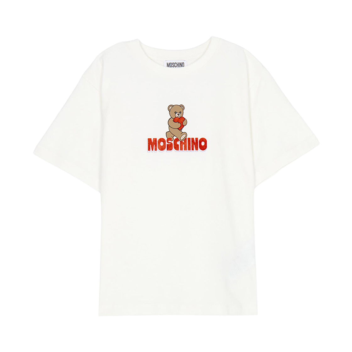 (키즈) 모스키노 숏슬리브 티셔츠 화이트((Kids) Moschino Short Sleeve T-Shirt White)