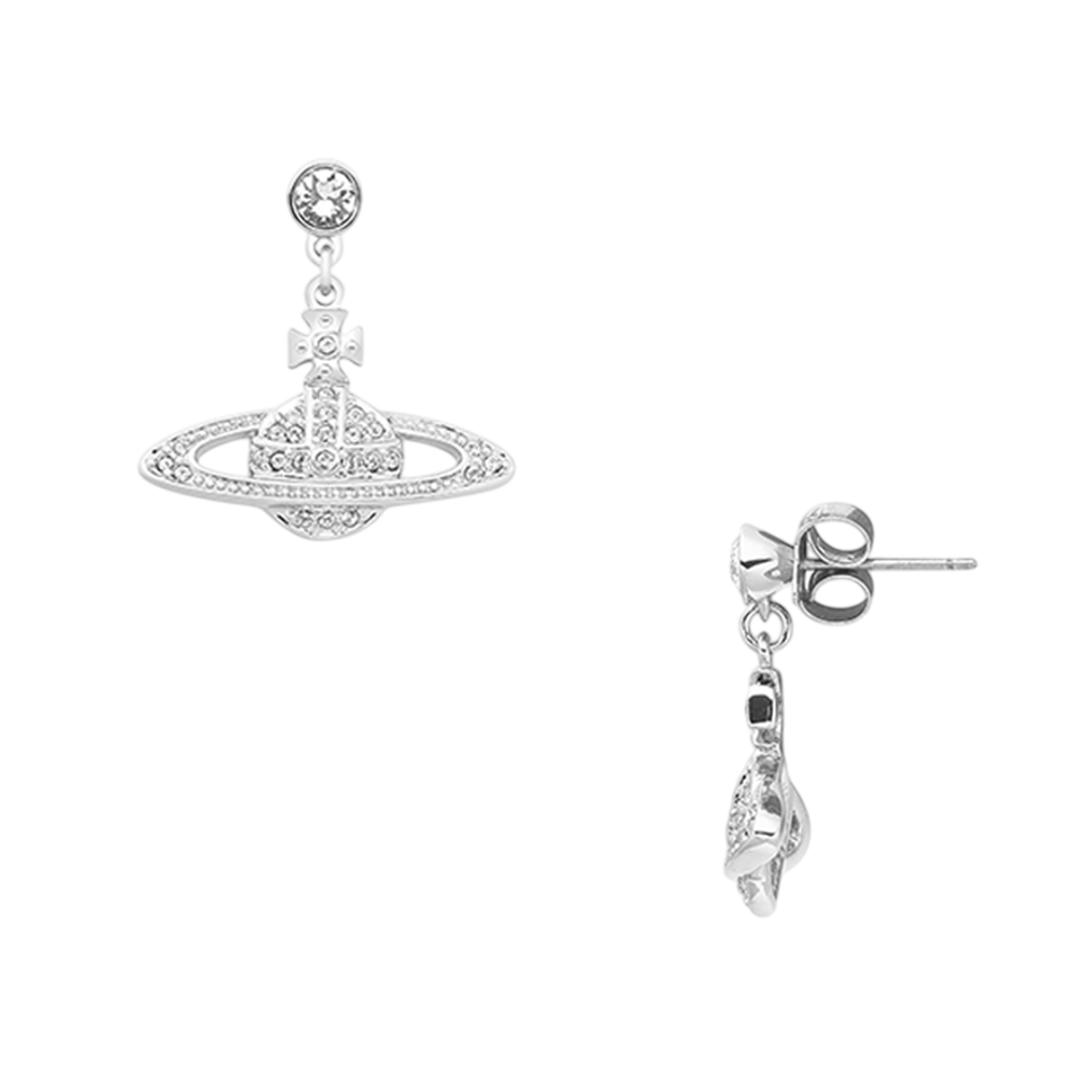 62020025 02P116 [20% 쿠폰] (W) Vivienne Westwood Mini Bas Relief Drop Earrings Silver