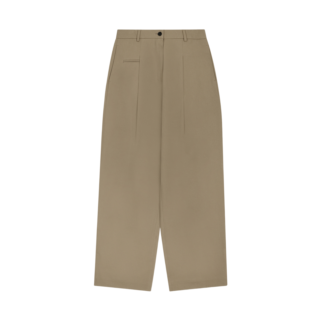 00067 Murmure Row Curved Cotton Pants Beige