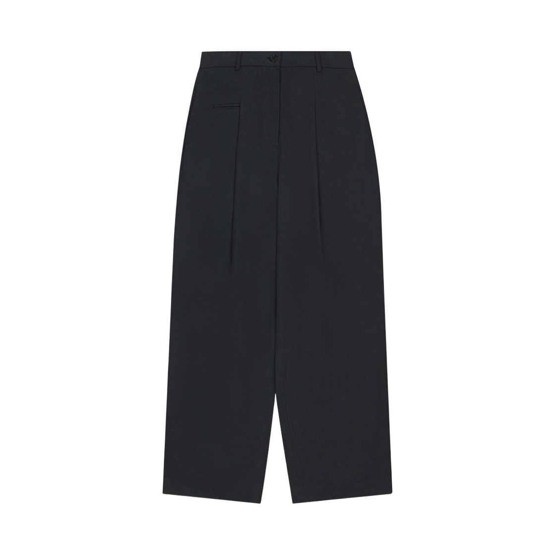00068 Murmure Row Curved Cotton Pants Navy