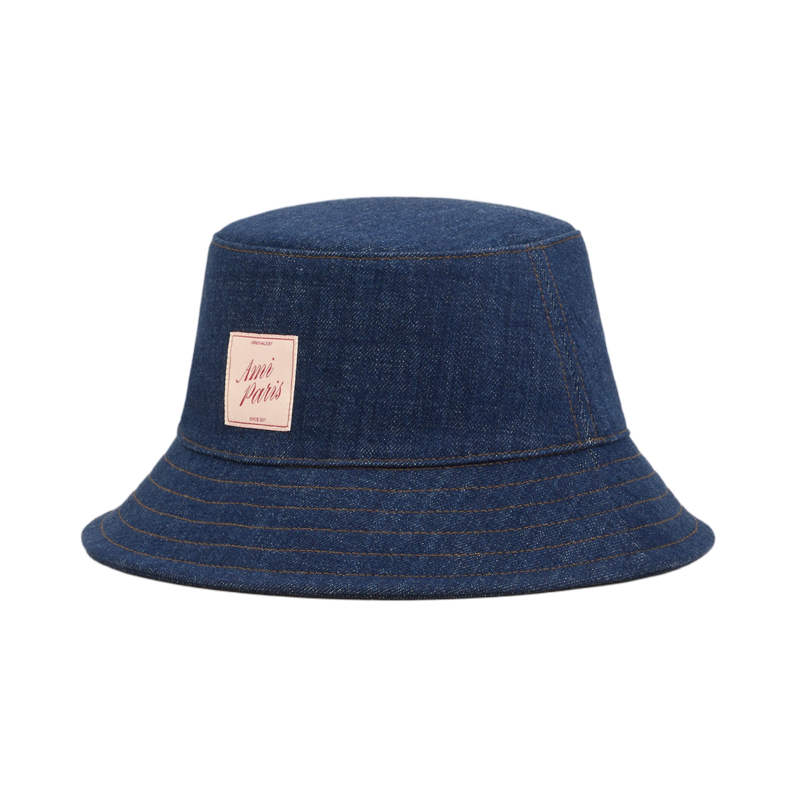 아미 블루 데님 코튼 아미 파리 헤리티지 패치 햇 인디고(AMI Blue Denim Cotton Ami Paris Heritage Patch Hat Indigo) - 1