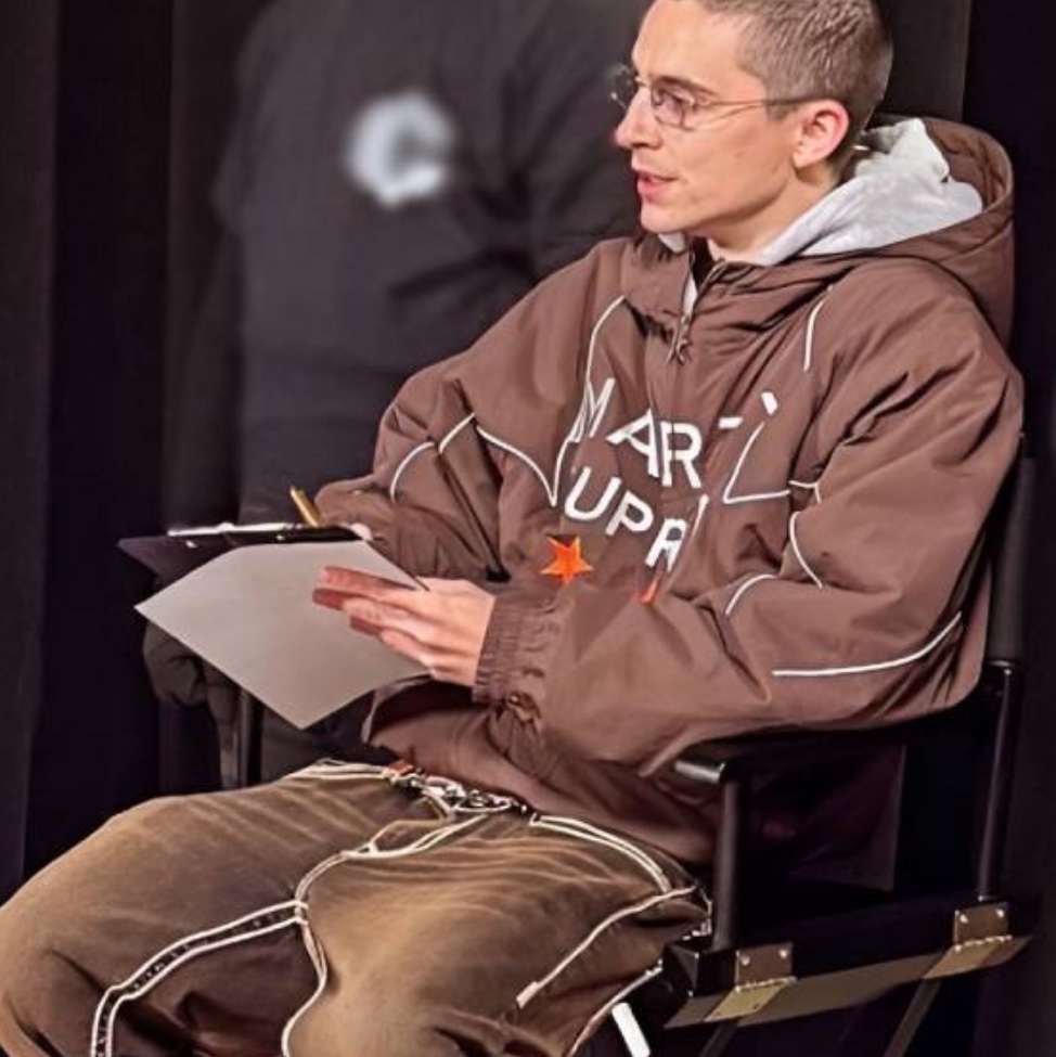 Nahmias x Marty Supreme A24 Classic Warm Up Jacket Brown 착용 스타일
