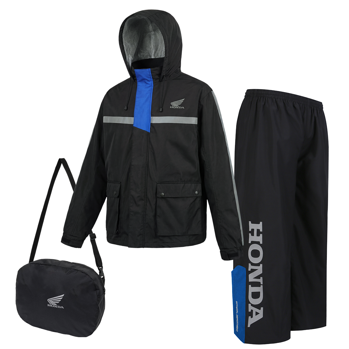 혼다 시티 라이더 레인 쉴드 패커블 자켓 세트 블루(Honda City Rider Rain Shield Packable Jacket Set Blue)