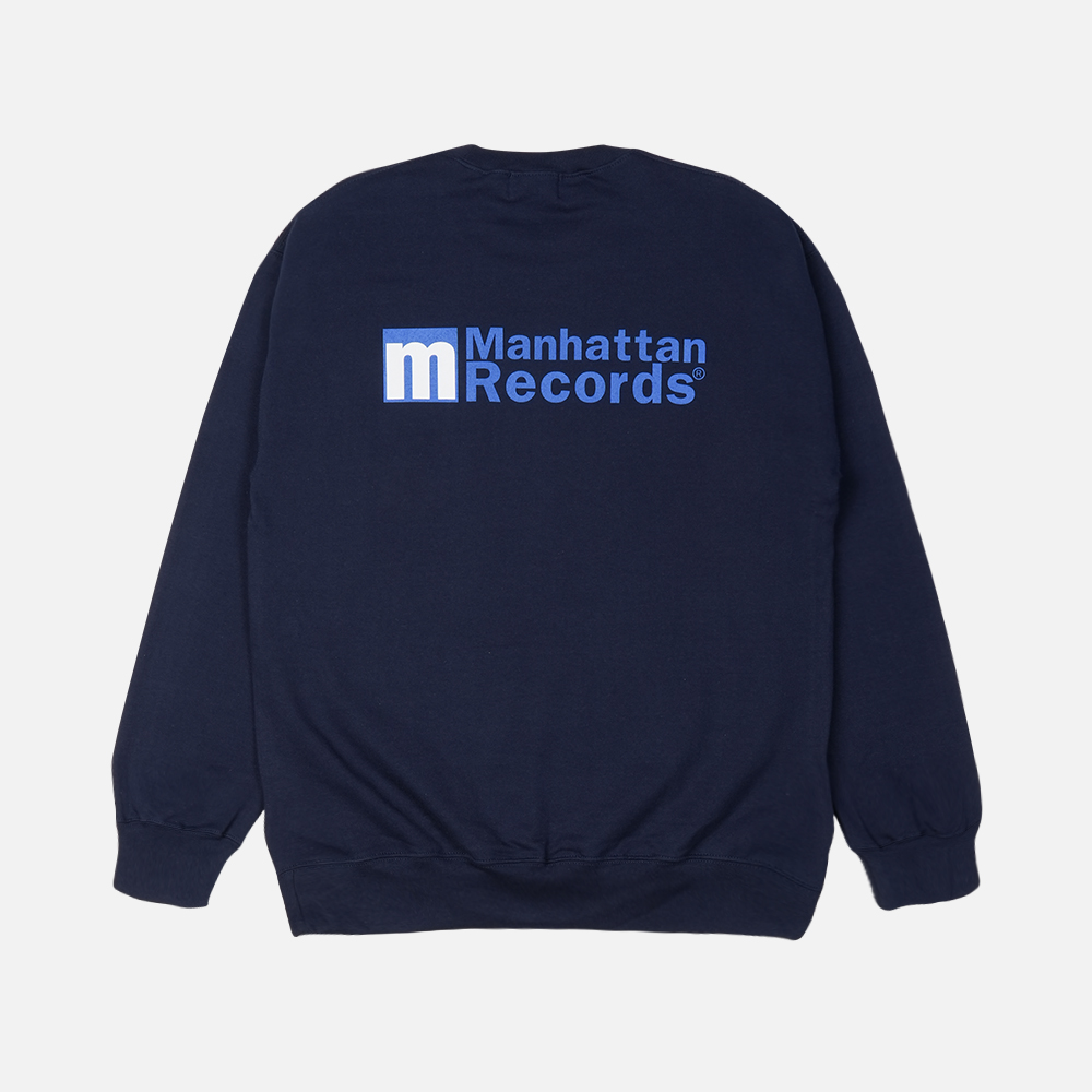 맨하탄 레코즈 박스 로고 크루넥 - 네이비(Manhattan Records Box Logo Crew Neck - Navy) - 3