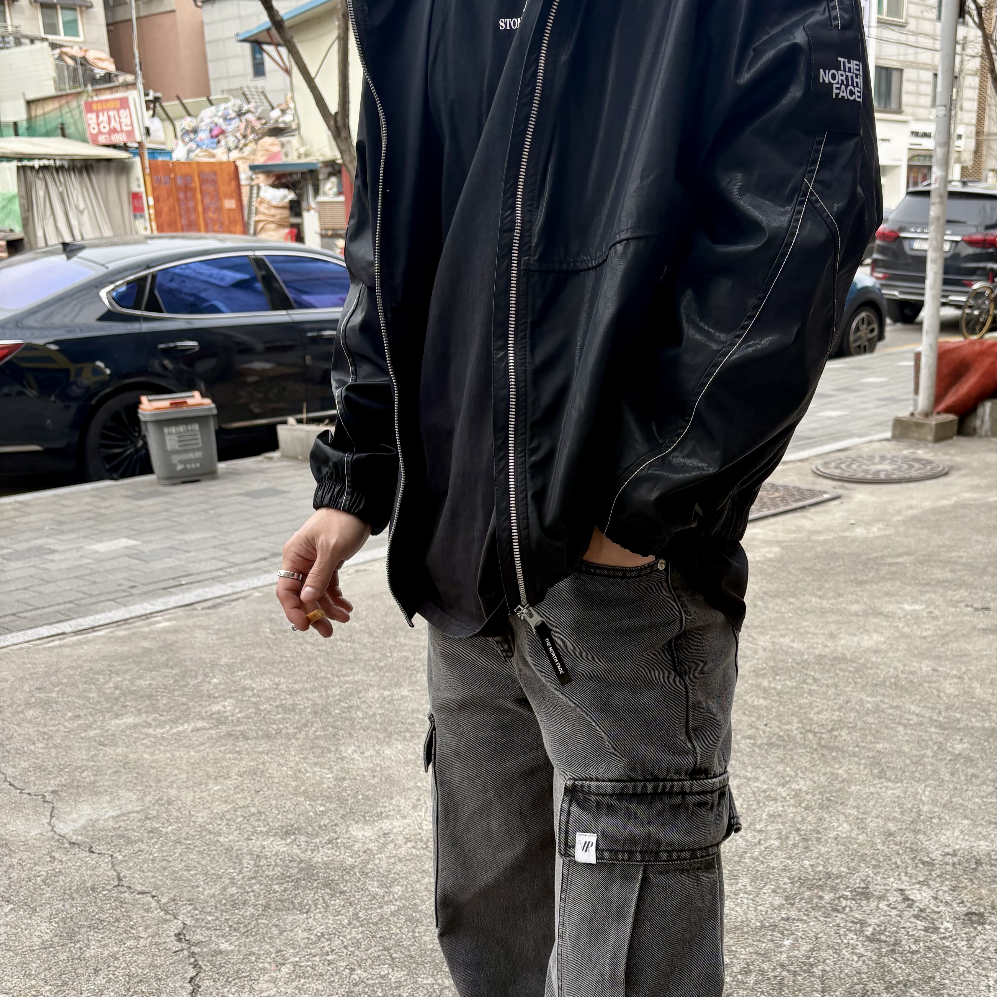 The North Face White Label Novelty Olema Hoodie Black 착용 스타일
