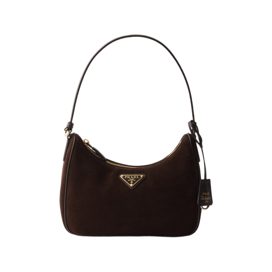 1N204W-2G64-F0003 Prada Re-Edition 2005 Suede Mini-Bag Dark Brown
