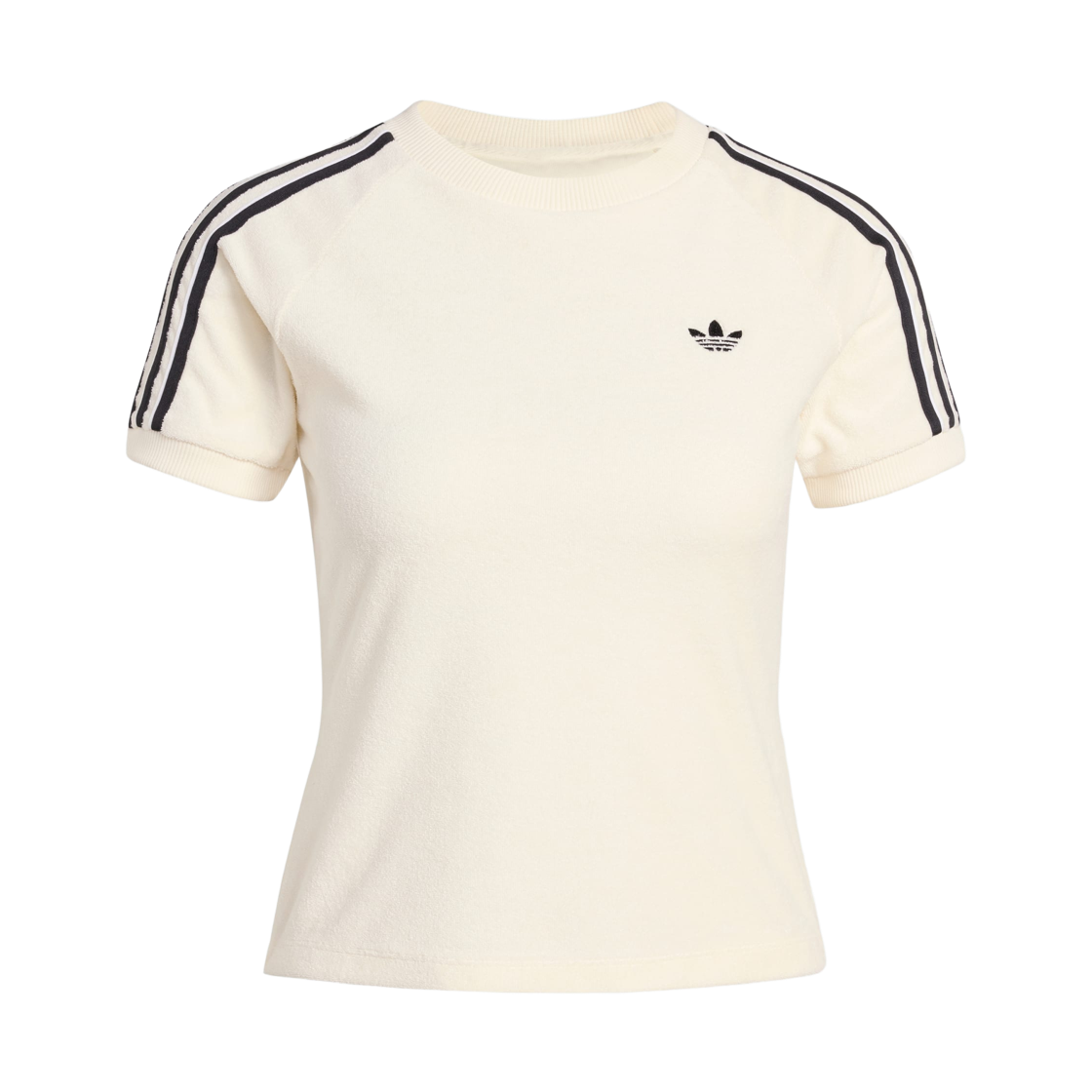 (W) 아디다스 테리 타월 캘리 티셔츠 오프 화이트 - US 사이즈((W) Adidas Terry Towel Cali T-Shirt Off White - US Sizing)