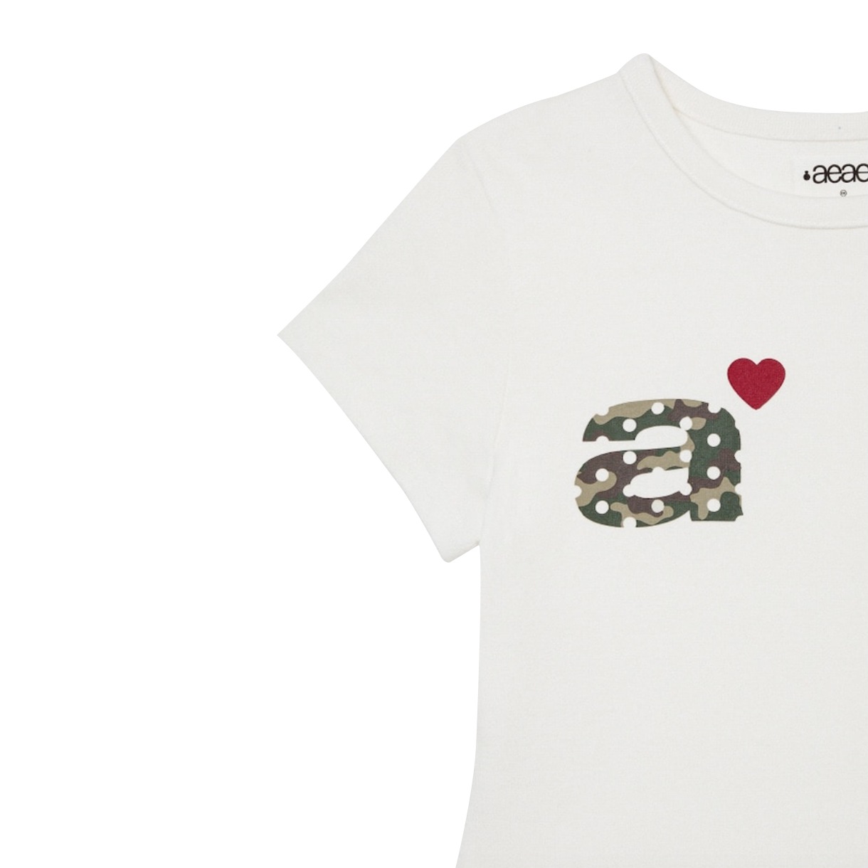 [오프라인 전용] 에이이에이이 우먼 도트 스몰 레터 티 화이트 카모 - 26SS([오프라인 전용] AEAE Women Dot Small Letter Tee White Camo - 26SS) - 4