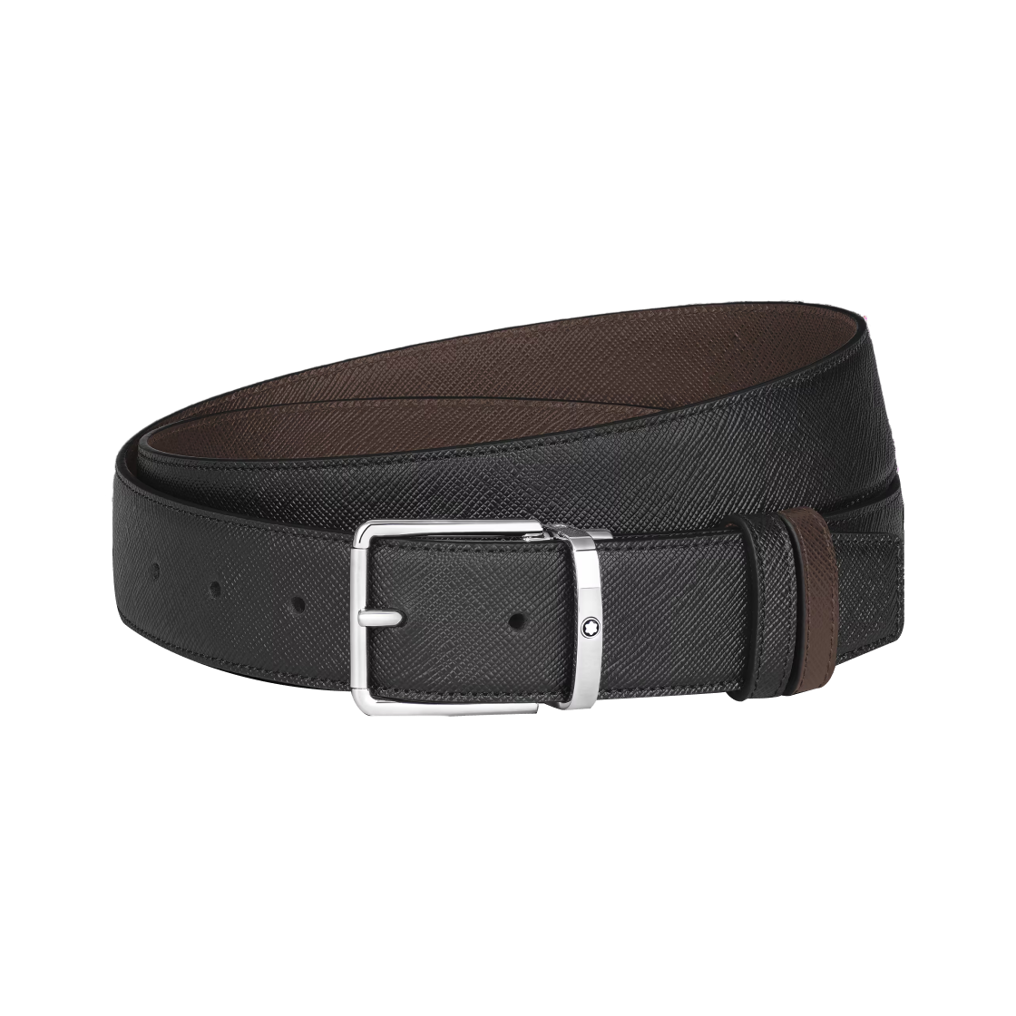 몽블랑 에브리데이 35mm 리버시블 벨트 사토리얼 레더 블랙 에보니(Montblanc Everyday 35mm Reversible Belt In Sartorial Leather Black Ebony)