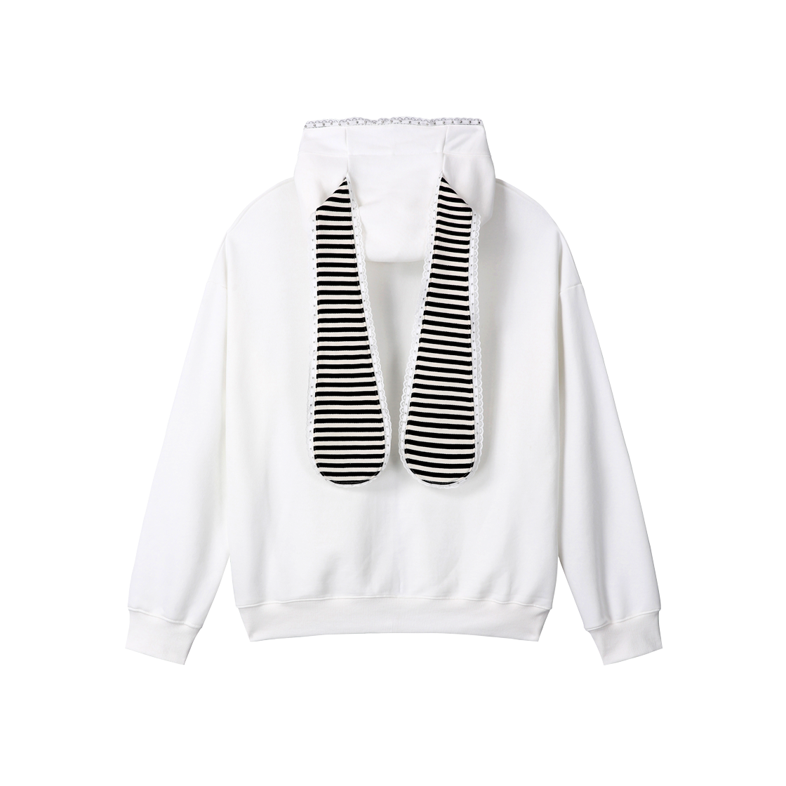 클럿 스튜디오 크로스 버니 이어 집업 후디 화이트(Clut Studio Cross Bunny Ear Zip-Up Hoodie White) - 2