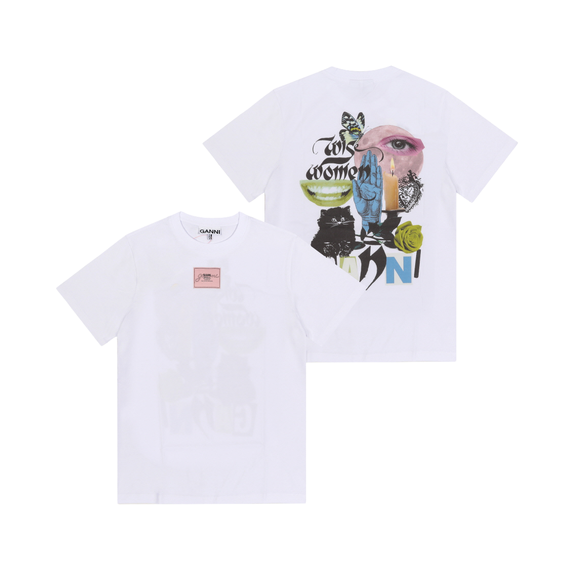 [20% 쿠폰] (W) 가니 베이직 저지 릴렉스드 티셔츠 화이트([20% 쿠폰] (W) Ganni Basic Jersey Relaxed T-Shirt White)