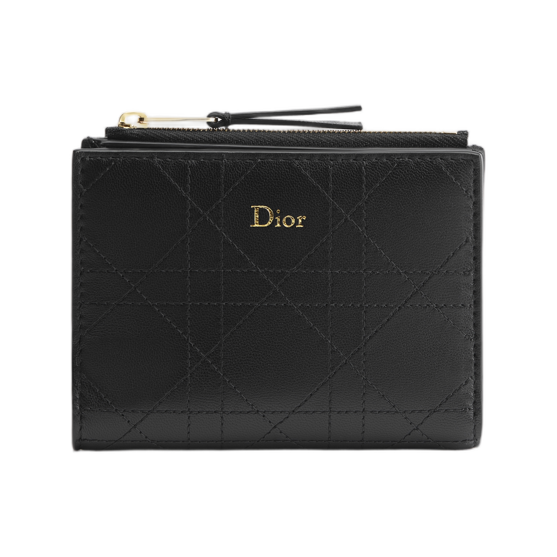 S4603OSQM-M900 Dior Trianon Dahlia Wallet Flat Cannage Lambskin Black
