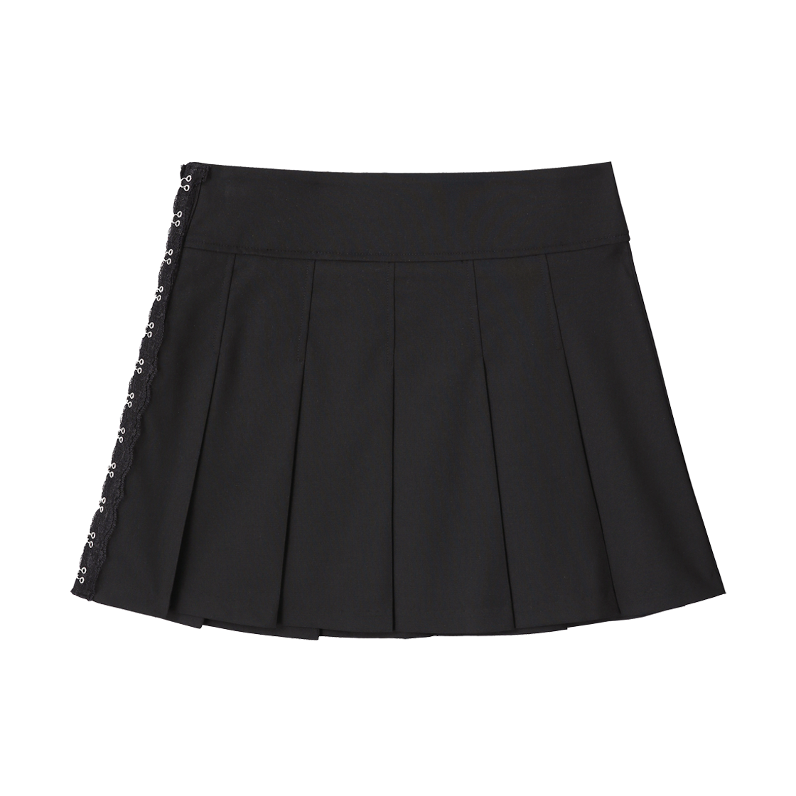 클럿 스튜디오 크로스 체인 플리츠 스커트 블랙(Clut Studio Cross Chain Pleated Skirt Black) - 2