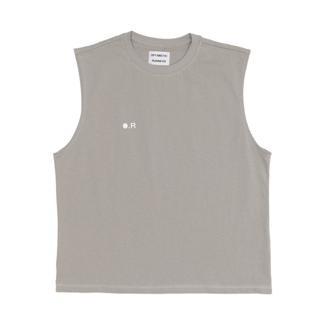 옵티미스틱 러너스 코튼 크롭 탱크 탑 그레이(Optimistic Runners Cotton Crop Tank Top Grey) - 1