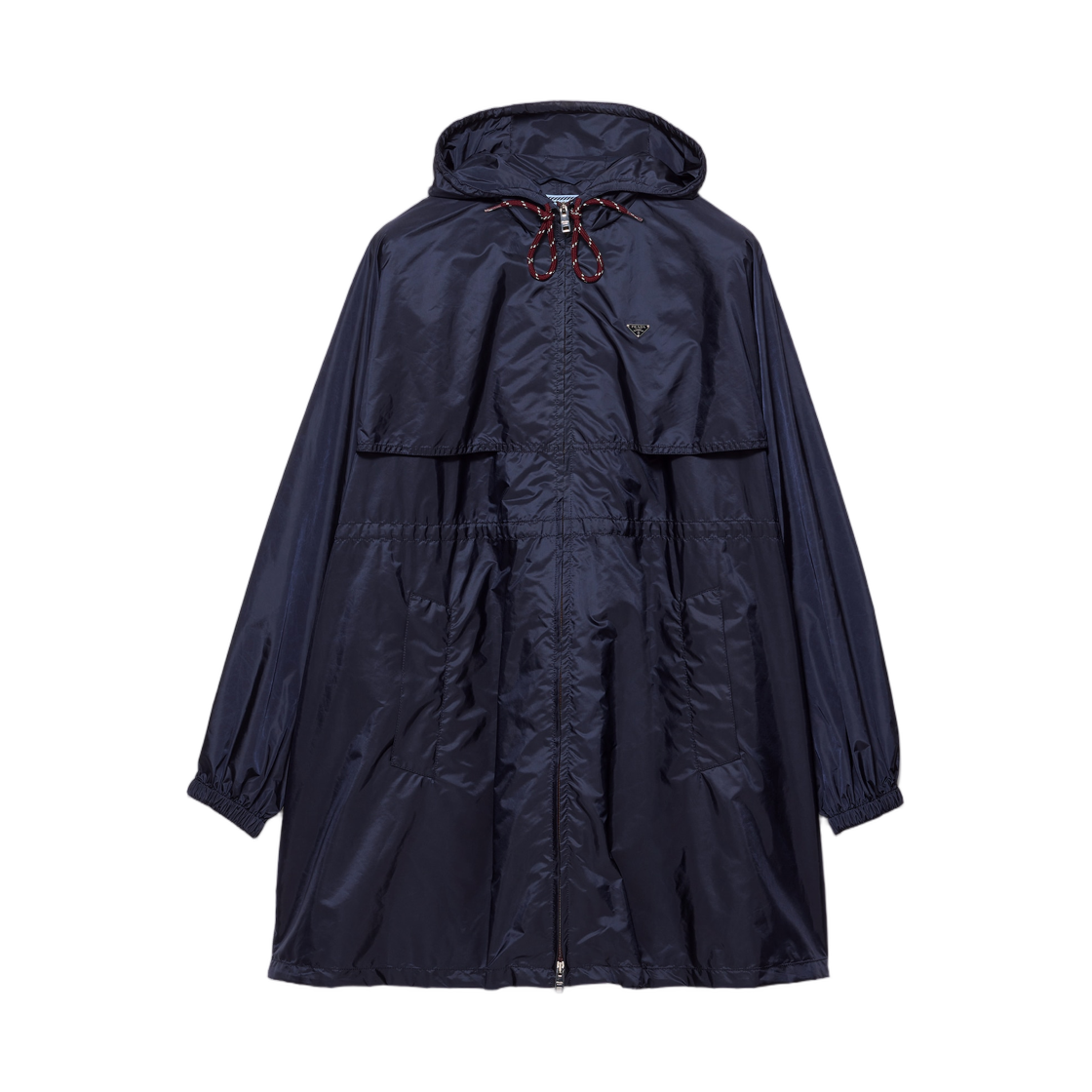 (W) 프라다 라이트웨이트 리나일론 후드 레인코트 블루((W) Prada Lightweight Re-Nylon Hooded Raincoat Blue) - 1
