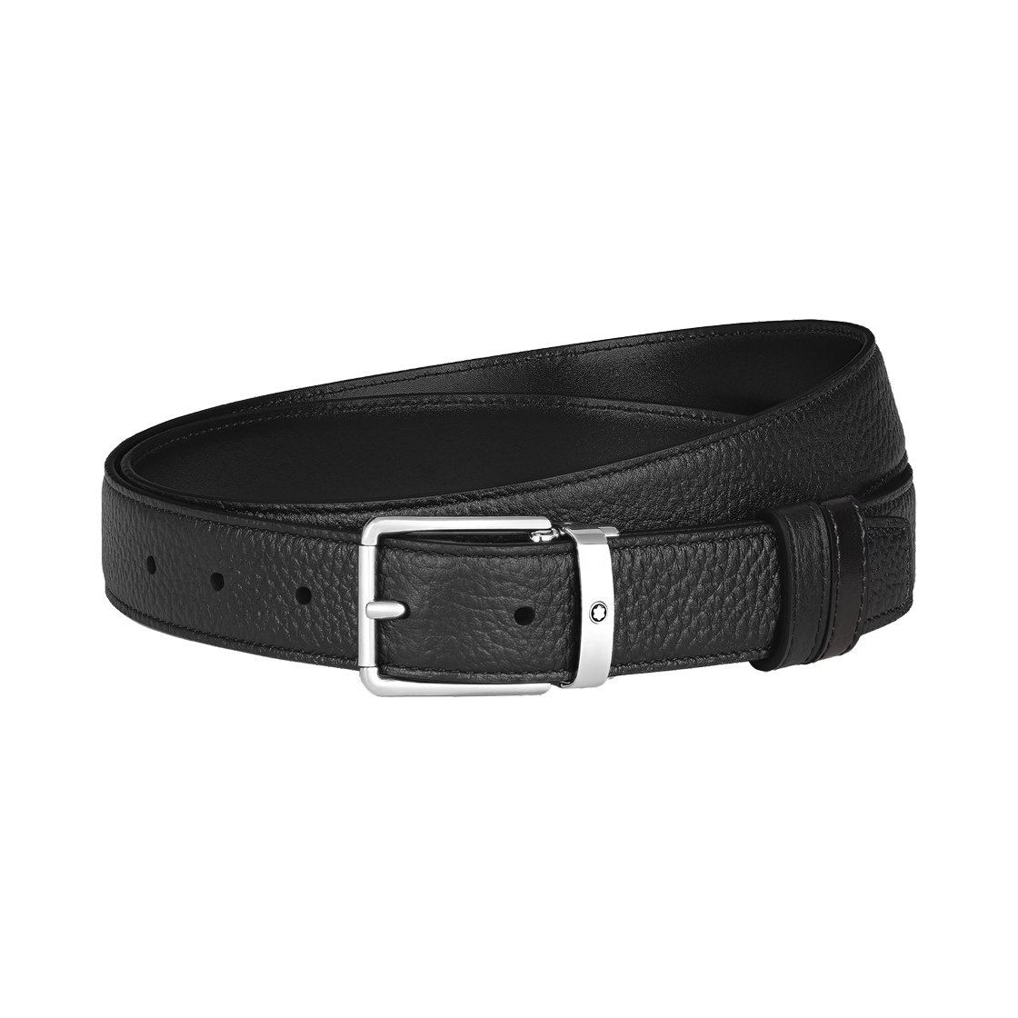 몽블랑 에브리데이 30mm 리버시블 벨트 그레인 레더 블랙 블랙(Montblanc Everyday 30mm Reversible Belt In Grain Leather Black Black)