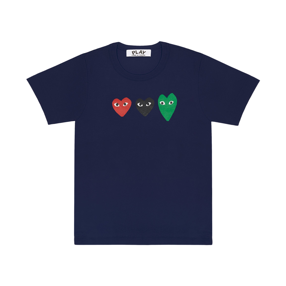 AX-T186-051-1 Play Comme des Garcons Trio Heart T-Shirt Navy