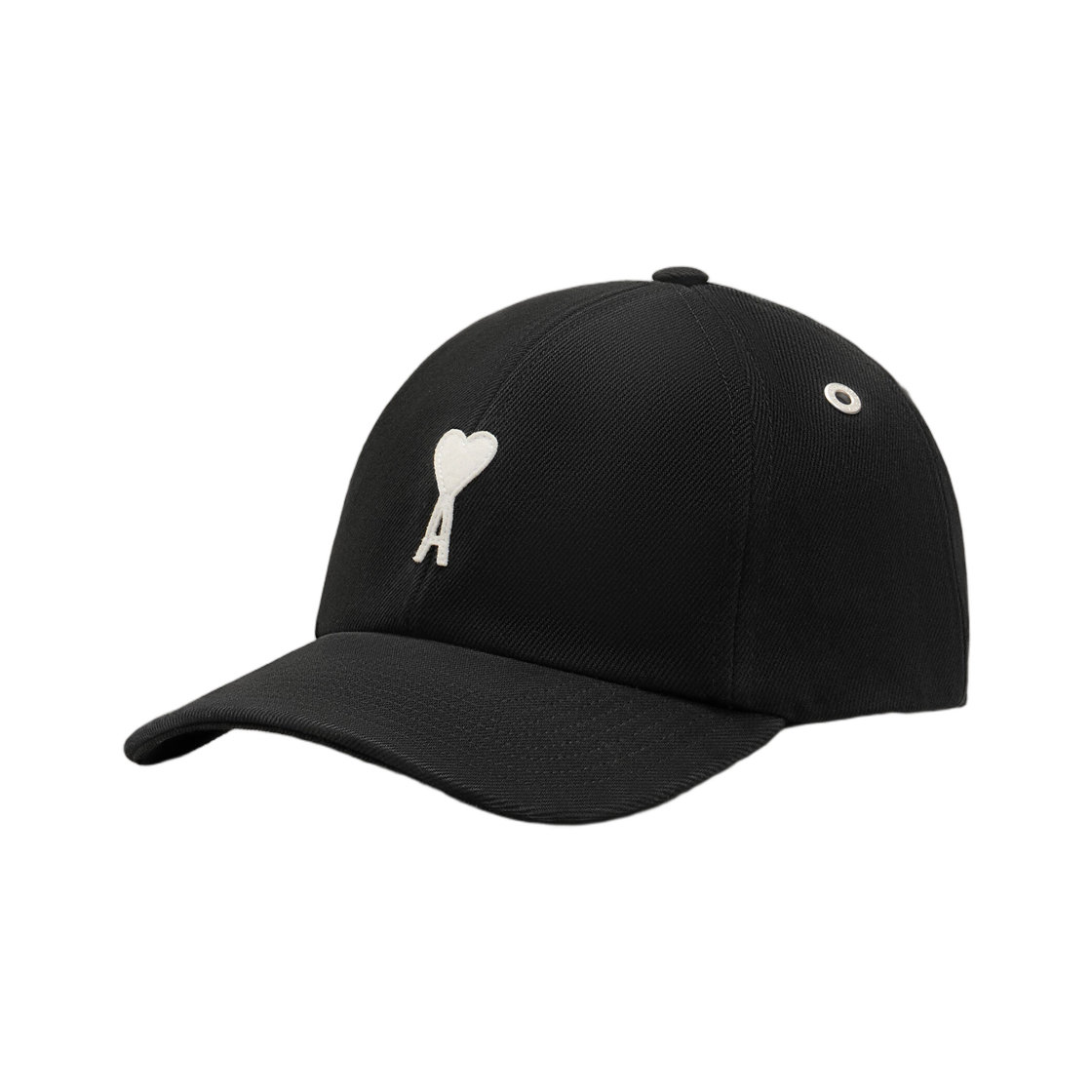 아미 블랙 코튼 아미 드 하트 펠트 패치 캡 블랙(AMI Black Cotton Ami De Coeur Felt Patch Cap Black)