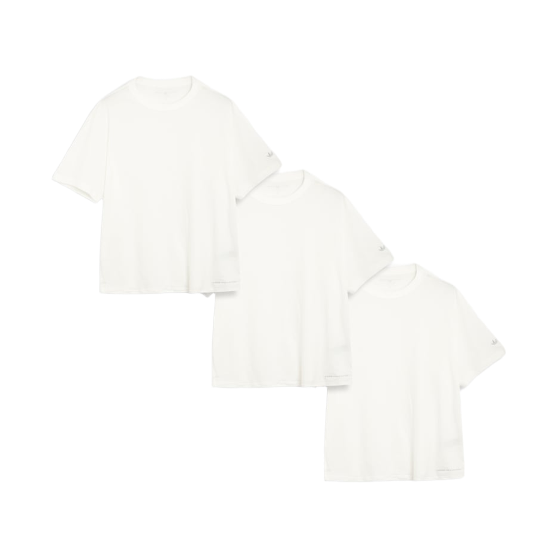 아디다스 x 배드 버니 박시 티셔츠 코어 화이트 코어 화이트 (3개입) - US 사이즈(Adidas x Bad Bunny Boxy T-Shirt Core White Core White (3 Pack) - US Sizing) - 1