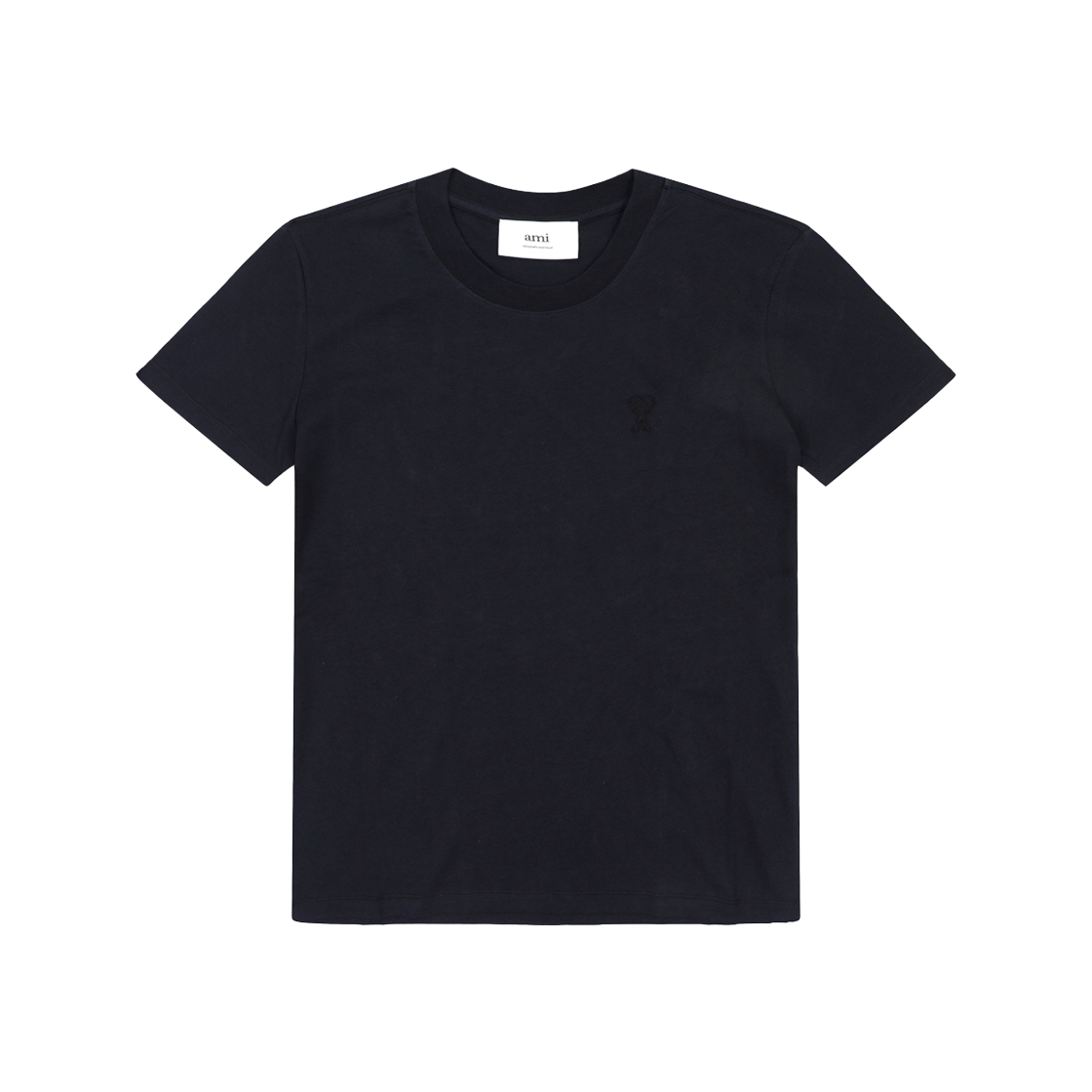 [20% 쿠폰] 아미 톤온톤 하트 로고 크루넥 티셔츠 블랙([20% 쿠폰] AMI de Coeur Crewneck T-Shirt Black) - 1