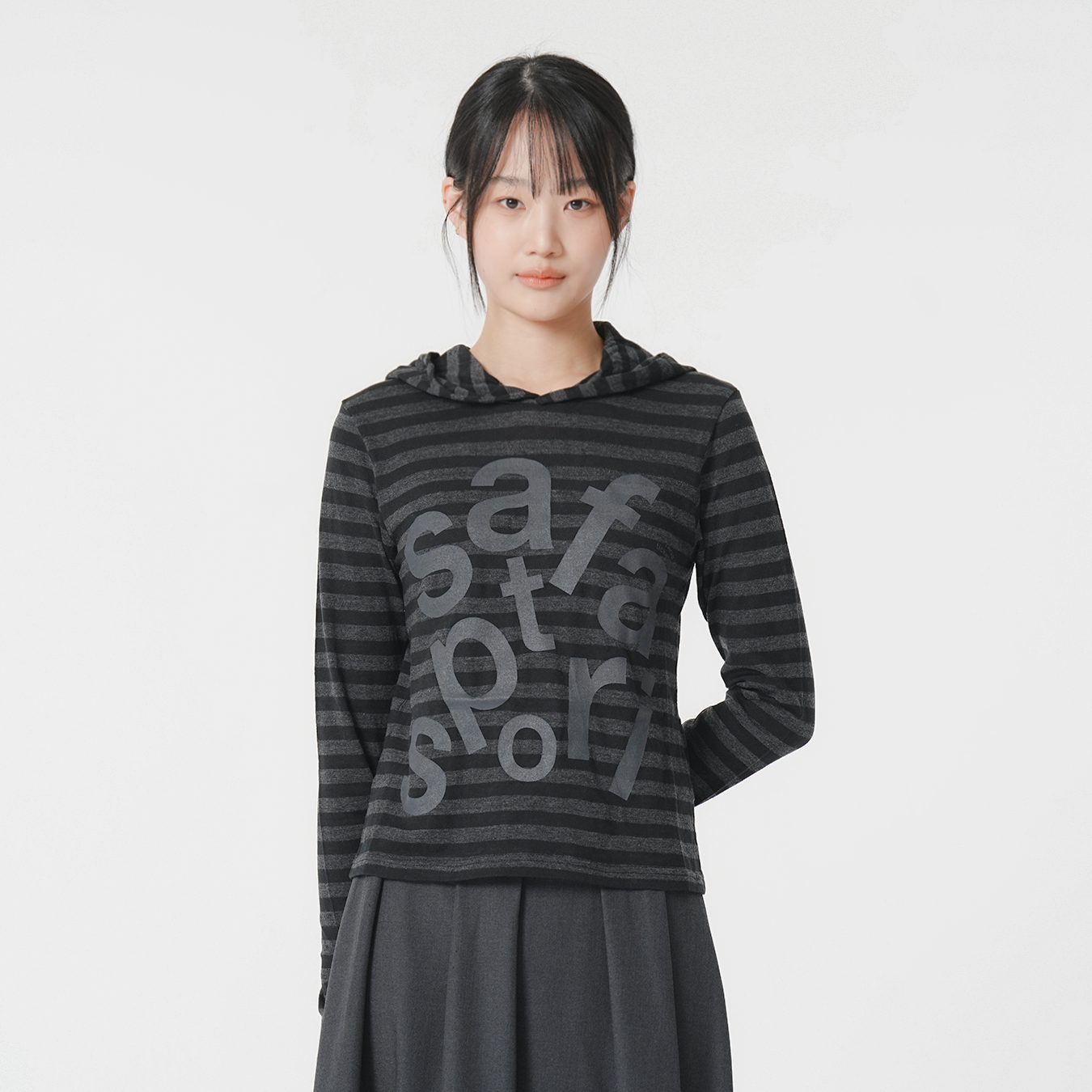 [KREAM 단독] 사파리스팟 1/2 티켓팅 스트라이프 보더 후디 블랙([KREAM 단독] Safarispot 1/2 Ticketing Stripe Border Hoodie Black) - 2