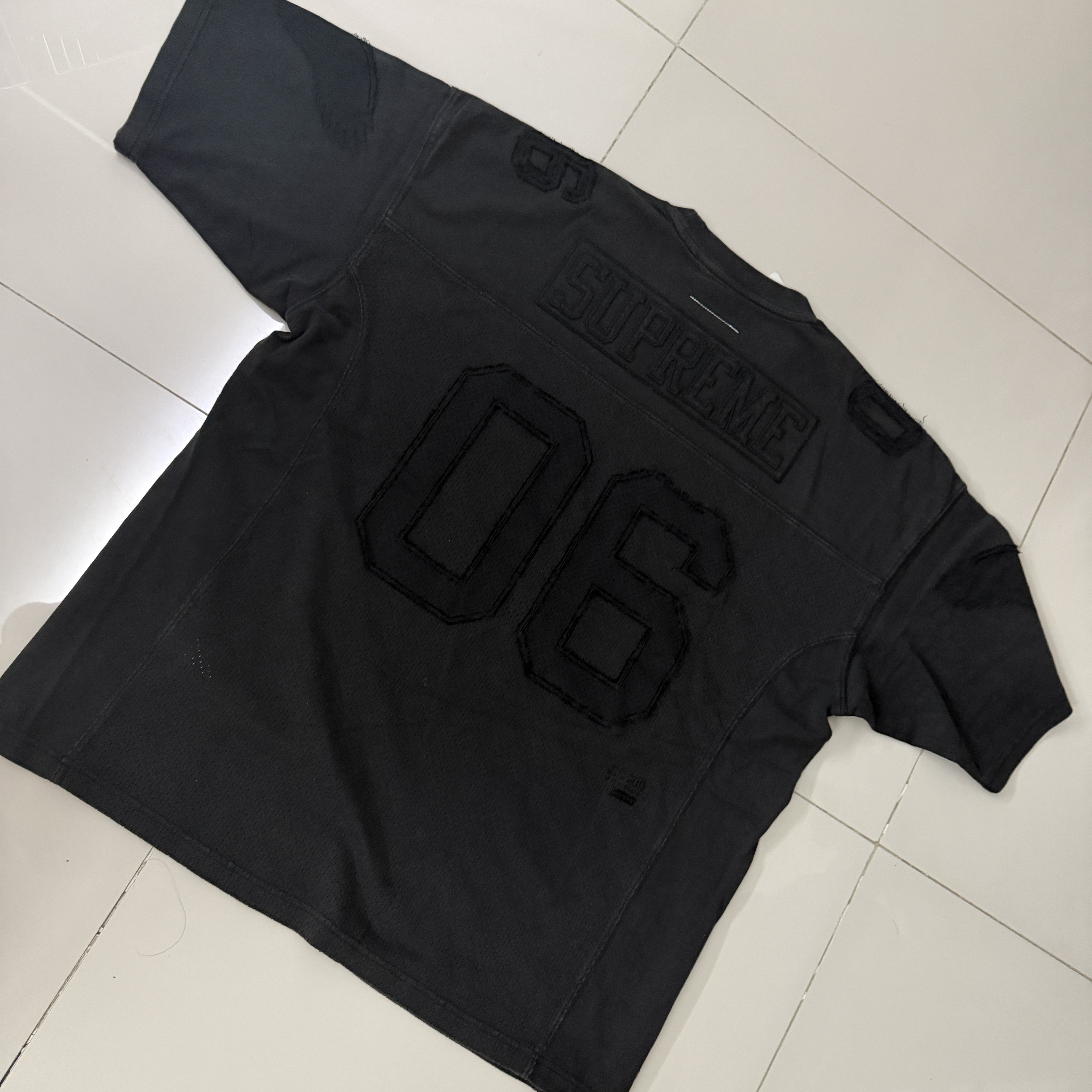 Supreme x MM6 Maison Margiela Cotton Football Jersey Black - 26SS 착용 스타일 - 2