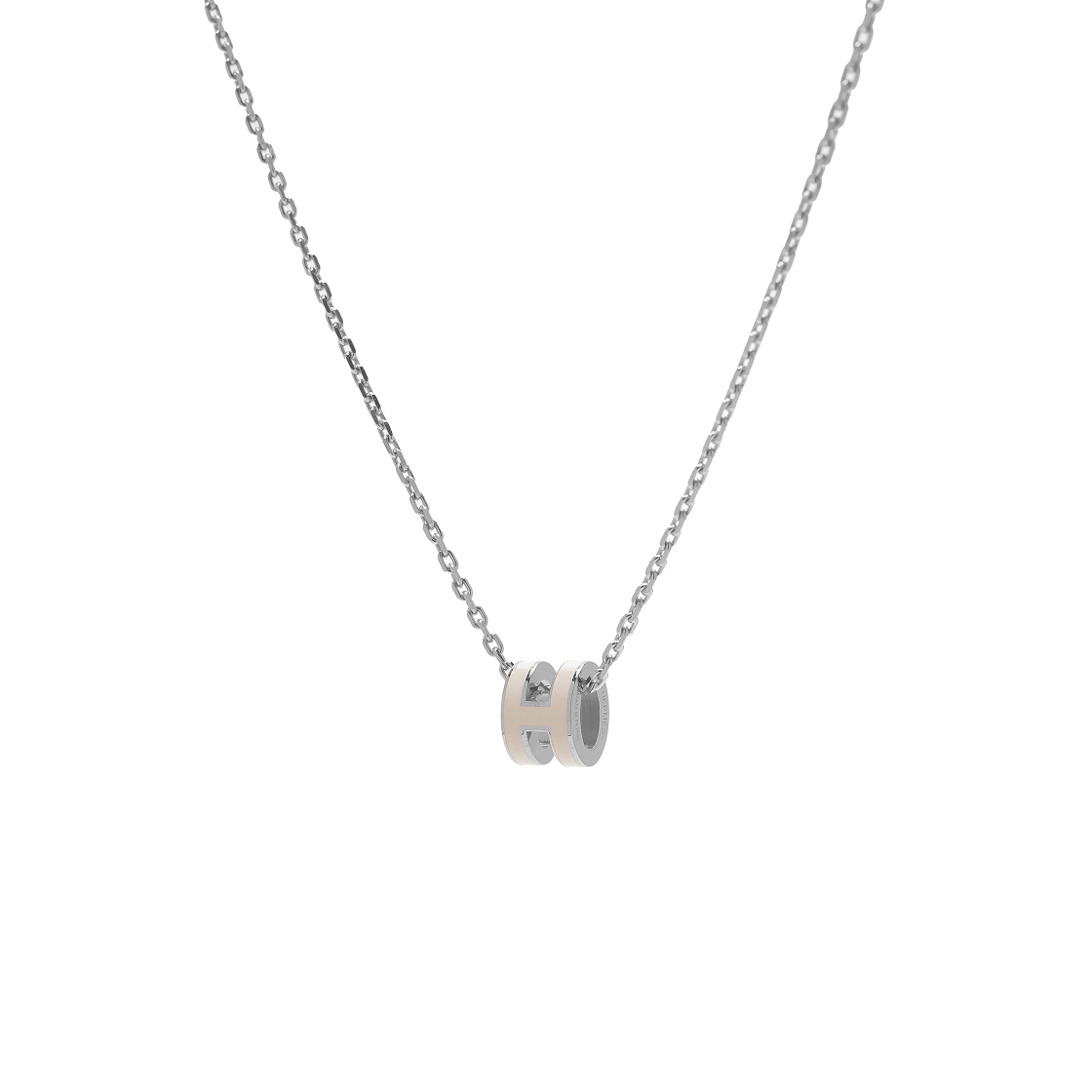 (W) 에르메스 미니 팝아슈 펜던트 팔라듐 하드웨어 & 마롱 글라세((W) Hermes Mini Pop H Pendant Palladium & Marron Glace) - 2
