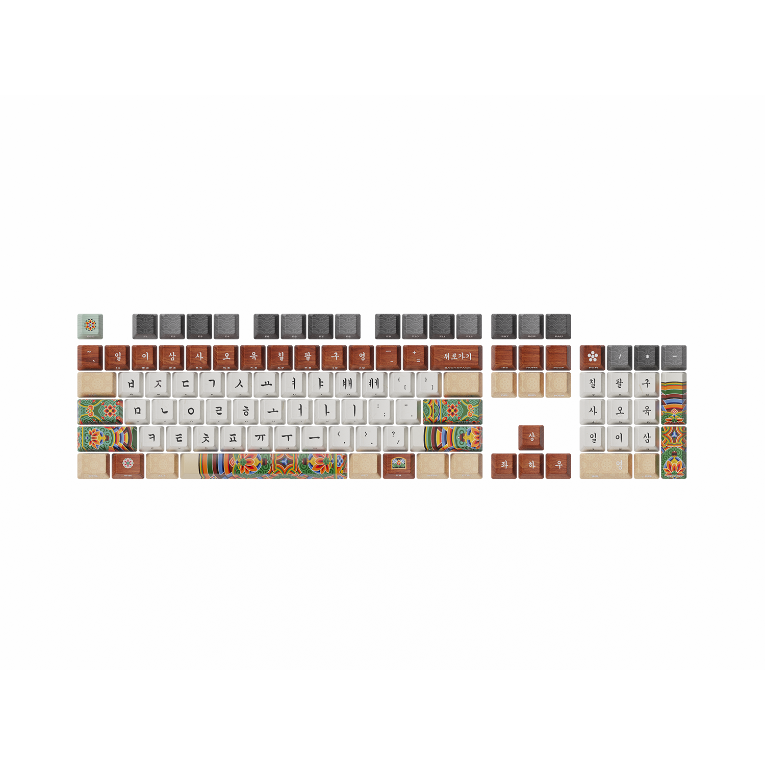 시이닷 화이트 단청 염료승화 한글 PBT 키캡(C.e.dot White Dancheong Hangul PBT Keycaps)