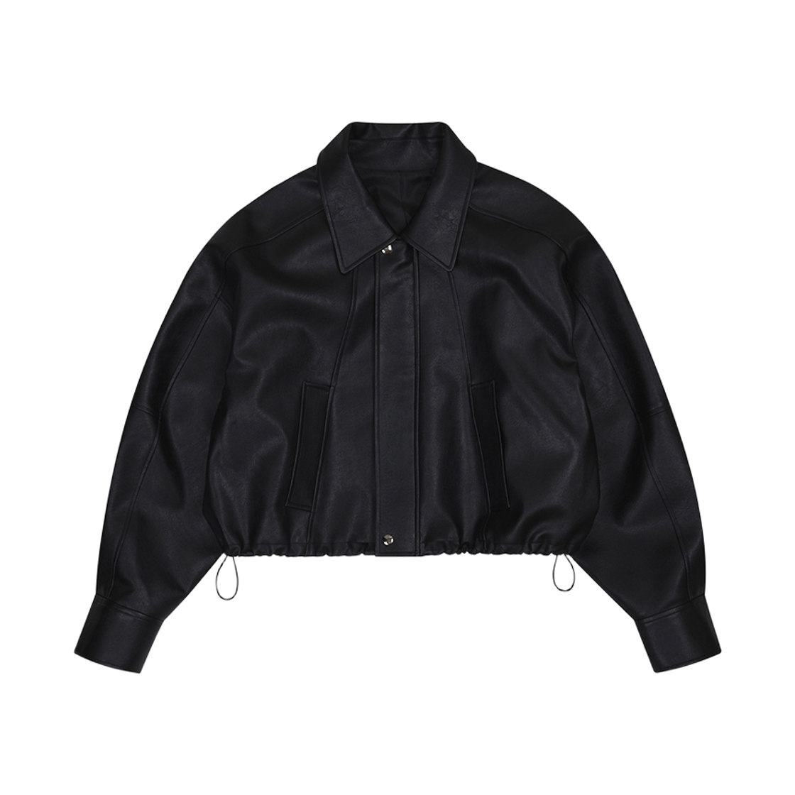 뮈르뮈르 네브니 레더 스트링 자켓 블랙(Murmure Nevni Faux Leather String Jacket Black)