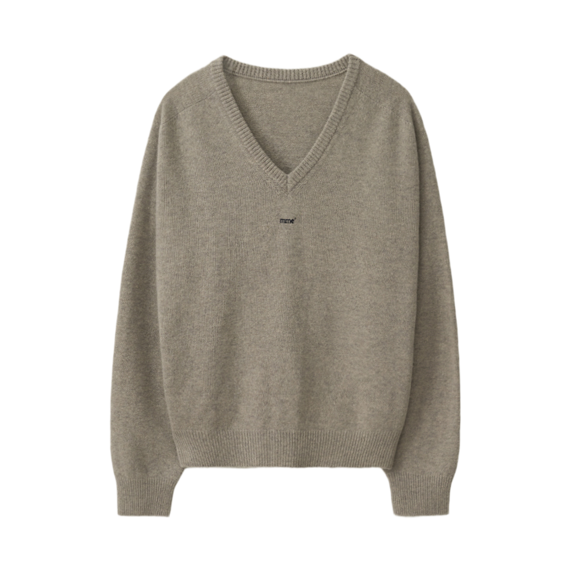 00083 Murmure Bern Wholegarment V-neck Wool Knit Grey