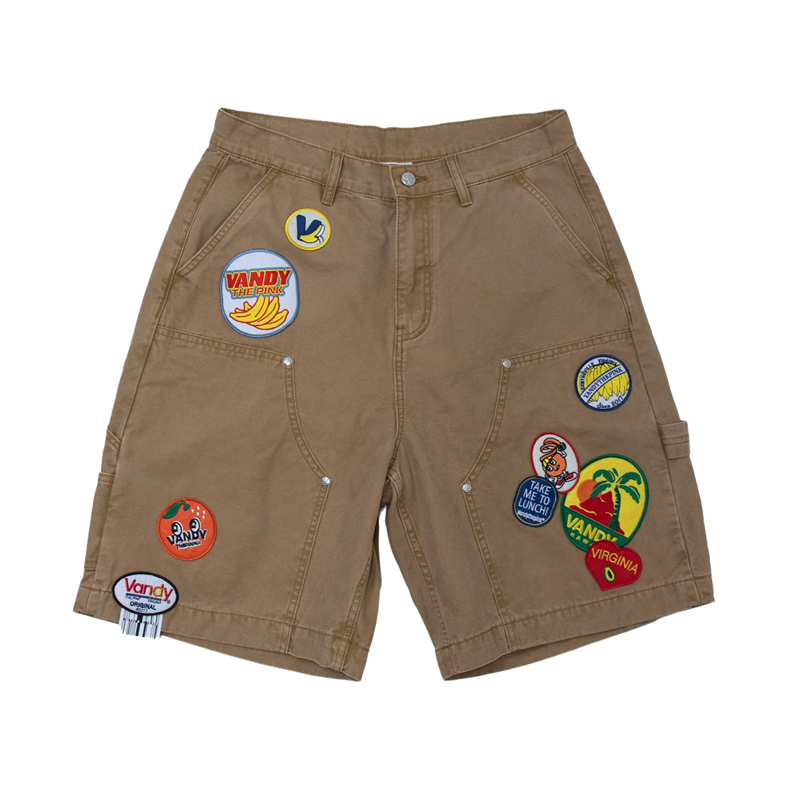 반디 더 핑크 패치드 캔버스 쇼츠 탄(Vandy The Pink Patched Canvas Shorts Tan)