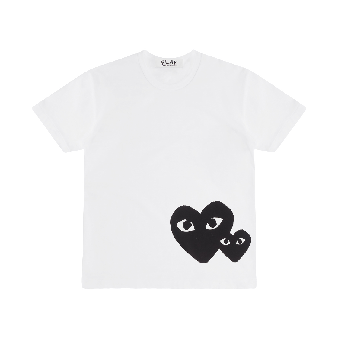 AX-T350-051-1 Play Comme des Garcons Double Black Heart T-Shirt White
