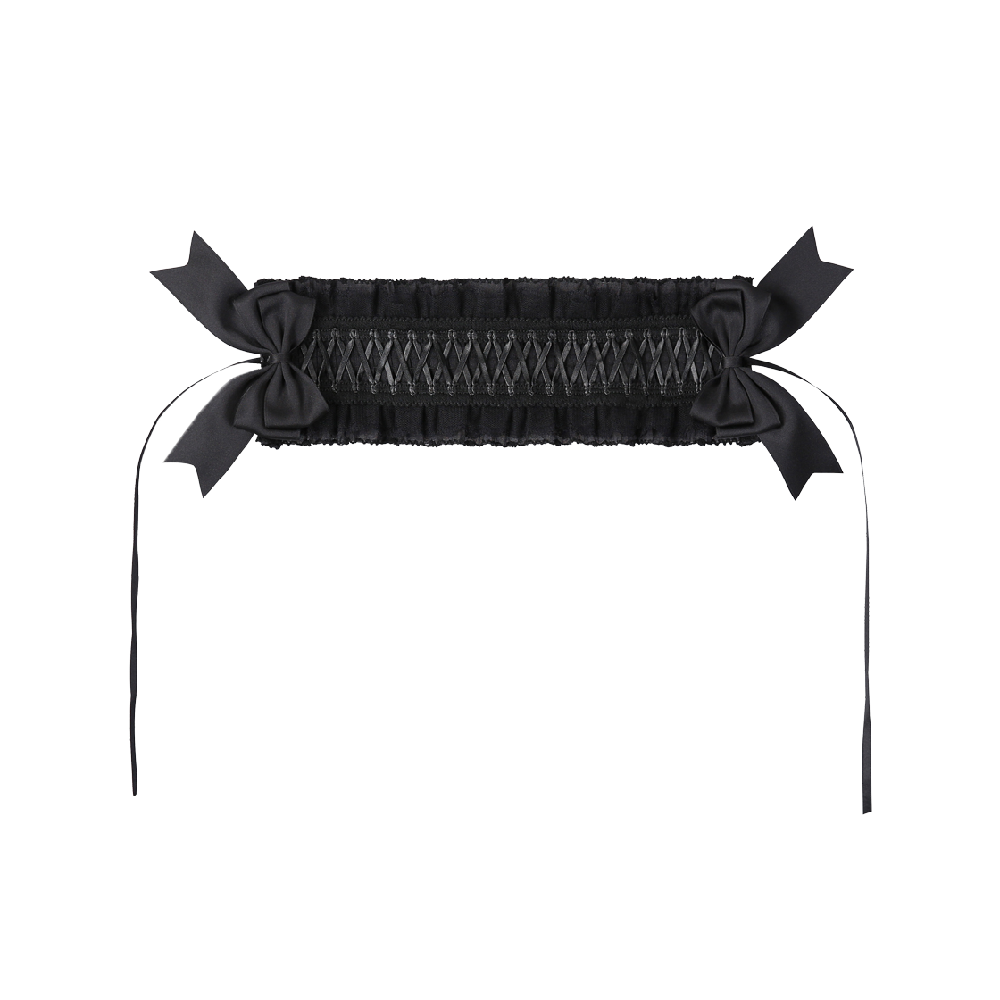 클럿 스튜디오 고딕 레이스업 헤드드레스 블랙(Clut Studio Gothic Lace-Up Headdress Black)