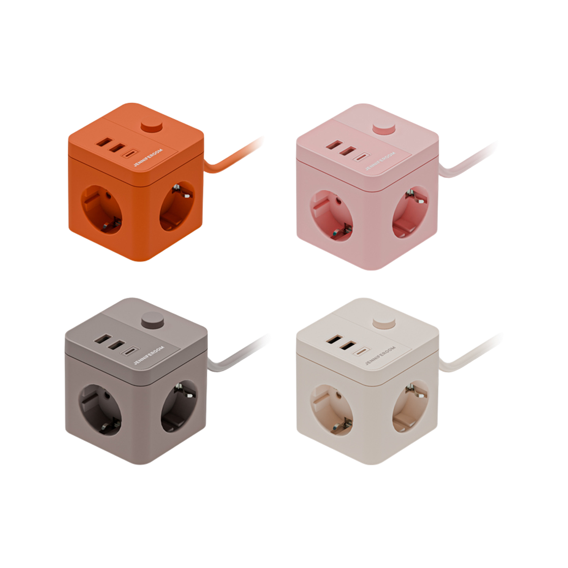 제니퍼룸 큐브 멀티탭 (4color)(JENNIFEROMM Cube Power Strip (4 Colors))