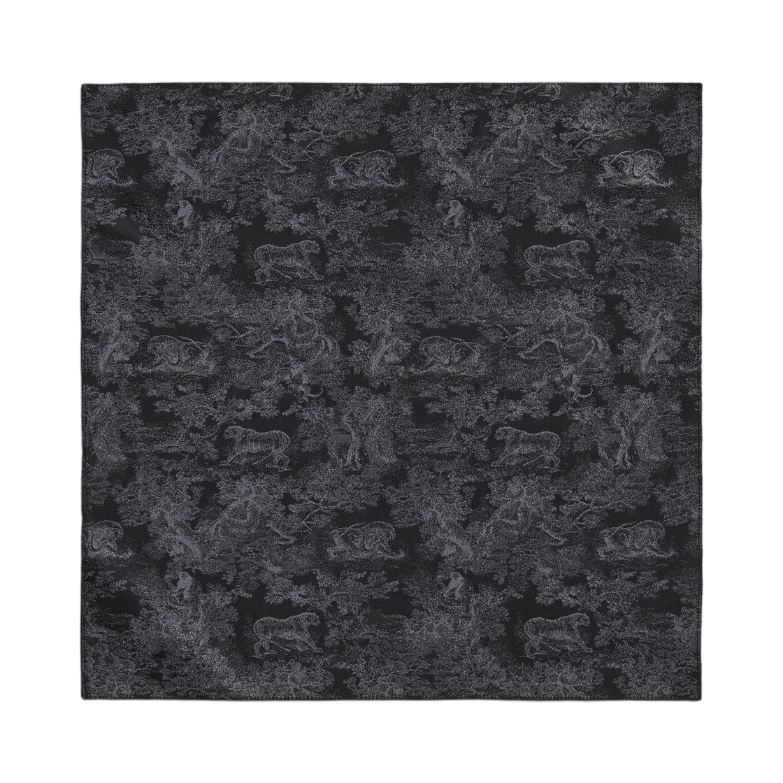 68P1040B6188-C900 Dior Toile De Jouy Sauvage Pocket Square Silk Black