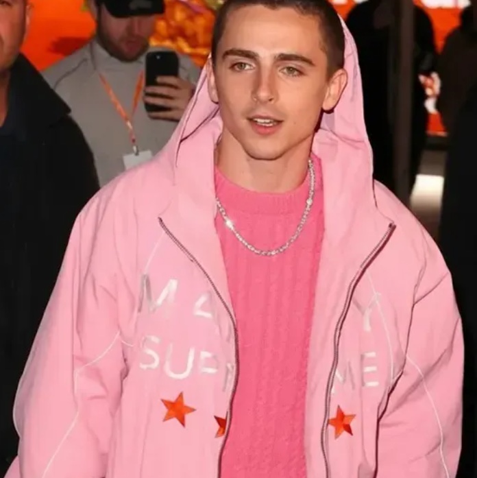 Nahmias x Marty Supreme A24 Classic Warm Up Jacket Pink 착용 스타일