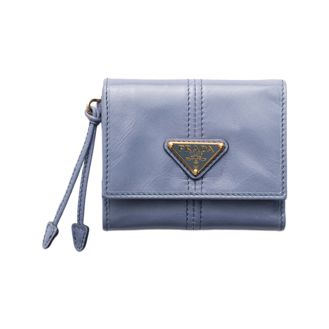 1MH043-2CYR-F0D57 Prada Small Leather Wallet Aviation Blue