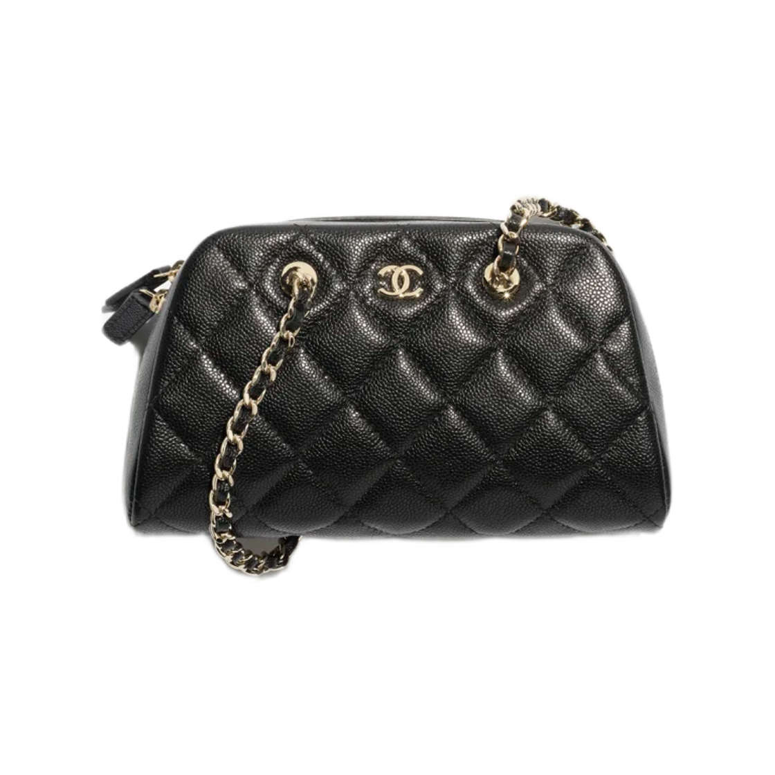 샤넬 클러치 체인 그레인드 샤이니 카프스킨 & 골드 메탈 블랙(Chanel Clutch with Chain Grained Shiny Calfskin & Gold Black) - 1