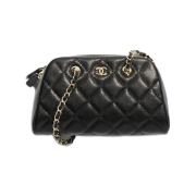 Chanel Clutch with Chain Grained Shiny Calfskin & Gold Black