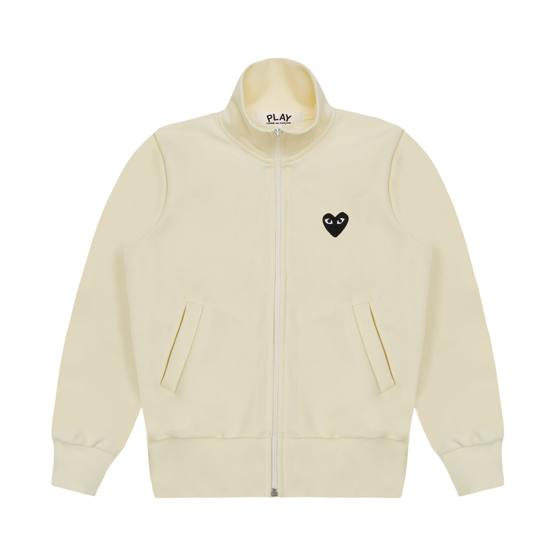 AZ-T255-051-3 (W) Play Comme des Garcons Big Black Heart Print Track Jacket Ivory