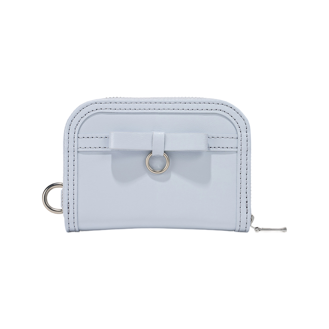 미스치프 플랫 보우 링 월렛 라이트 블루 그레이(Mischief Flat Bow Ring Wallet Light Blue Grey)