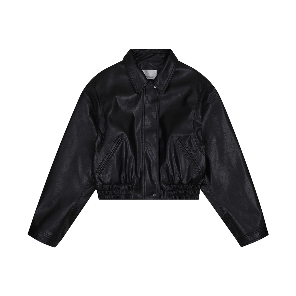 뮈르뮈르 리쎄 PU레더 블루종 블랙(Murmure Lisse PU Leather Blouson Black) - 1