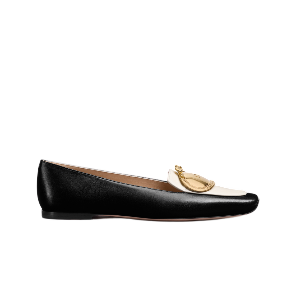 KDF215LAB-S11X (W) Dior Medallion Loafers Lambskin Black White